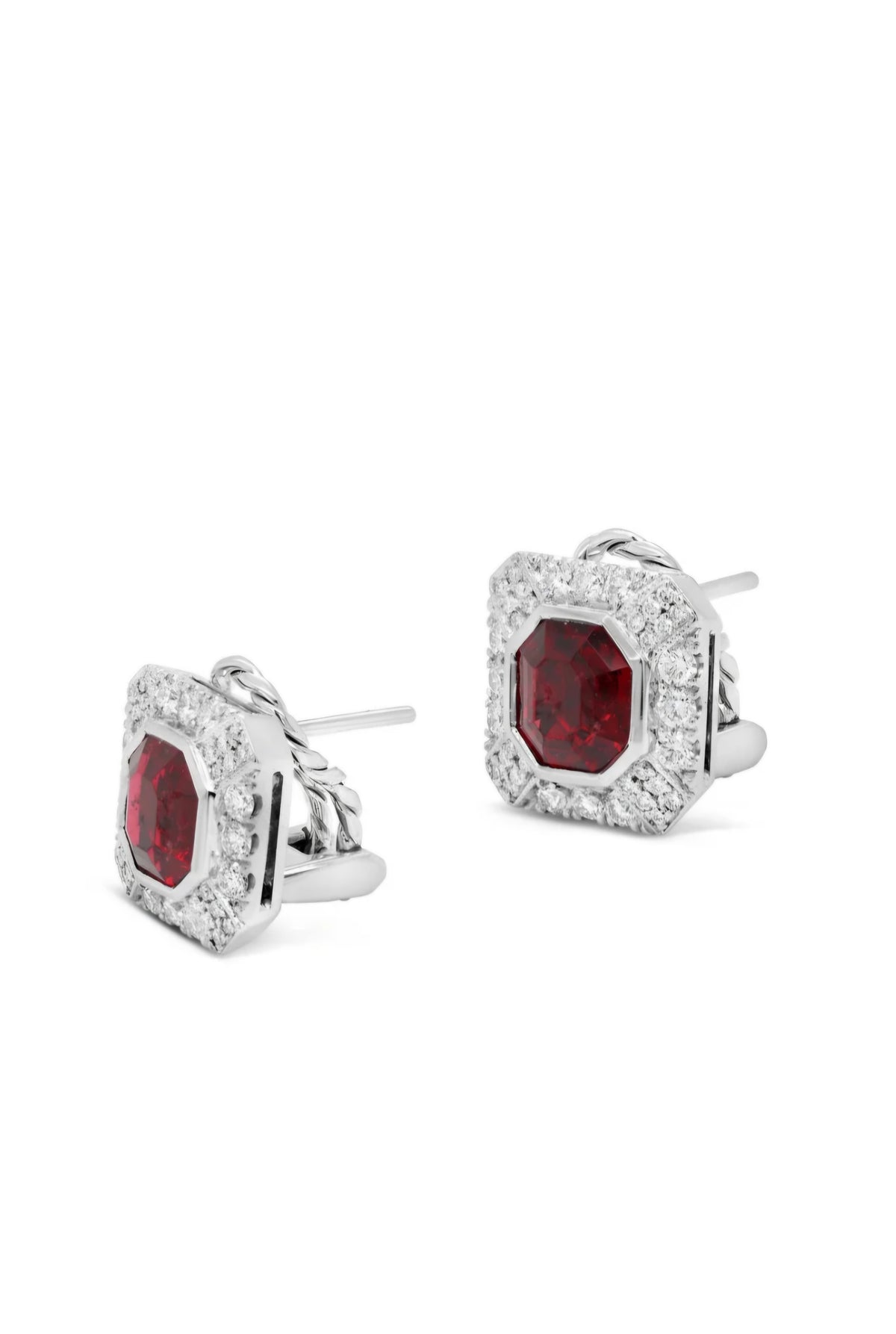 FAIRFAX & ROBERTS 1858 Burmese Red Spinel Diamond Earrings Manhattan Collection